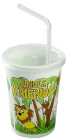 Kids Cup Jungle Theme Cup/Straw/lid 12oz.