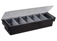 Condiment Holder, 6 Compartment, Black Plastic Base