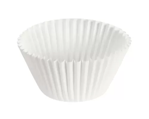 White Fluted Bake Cups 6"